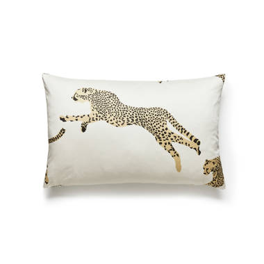 THSc Leaping Cheetah Sahara Appliqued Throw Pillow Reviews Wayfair